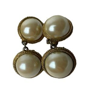 Vintage Mid-Century  Earrings Dangle Clip On Earrings